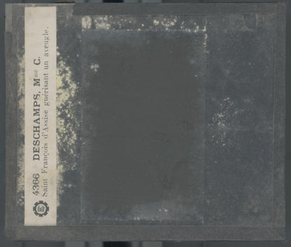 François d'Assise, dessin, plaque de verre, noir & blanc, positif 8,5x10 cm