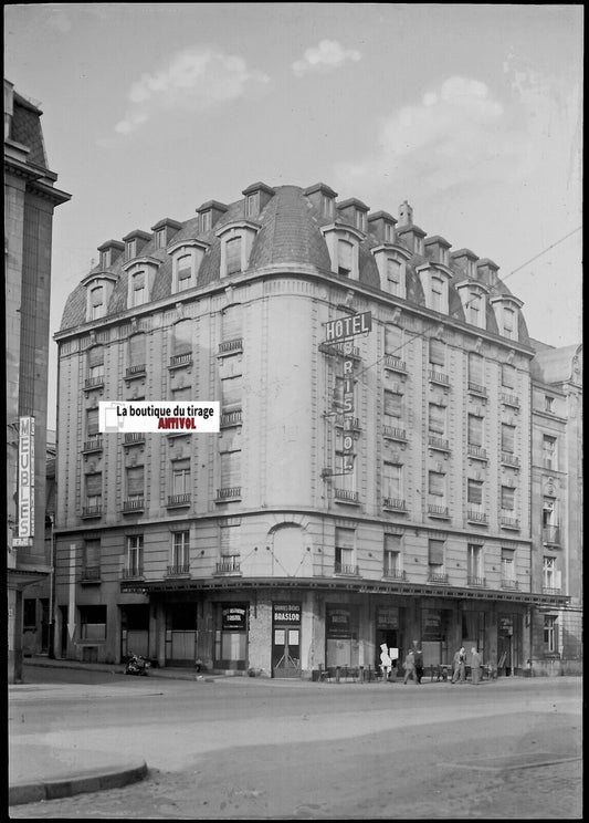 Metz, Bristol Hôtel, Plaque verre photo ancienne, négatif noir & blanc 10x15 cm