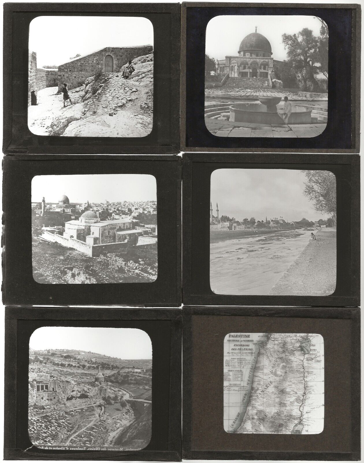 Jérusalem, Palestine, photos plaques de verre, lot 10 positifs 8,5x10 cm