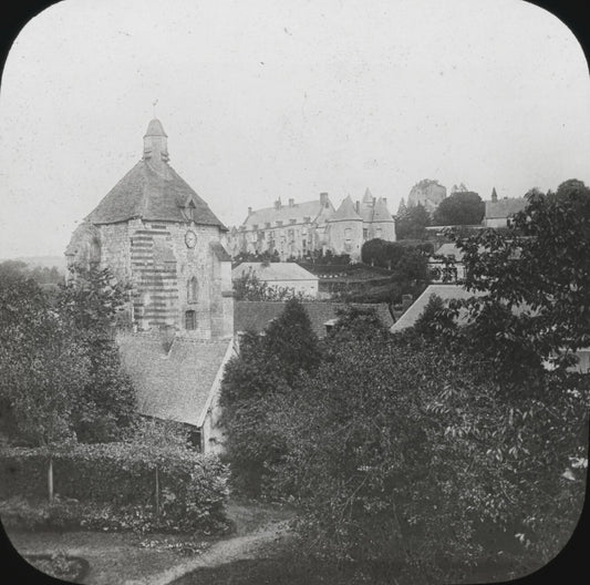 Vue générale de Lucheux, Somme, photo ancienne plaque verre, positif 8,5x10 cm