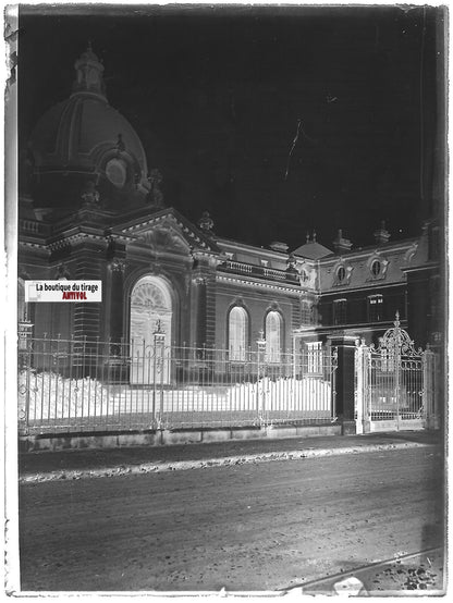 Rennes, Asile de Saint-Méen, Plaque verre photo, négatif noir & blanc 9x12 cm