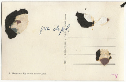 Plaque verre photo, négatif noir & blanc 9x14 cm, Menton église, carte postale