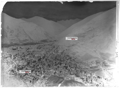 Plaque verre photo ancienne négatif noir et blanc 13x18 cm Luchon