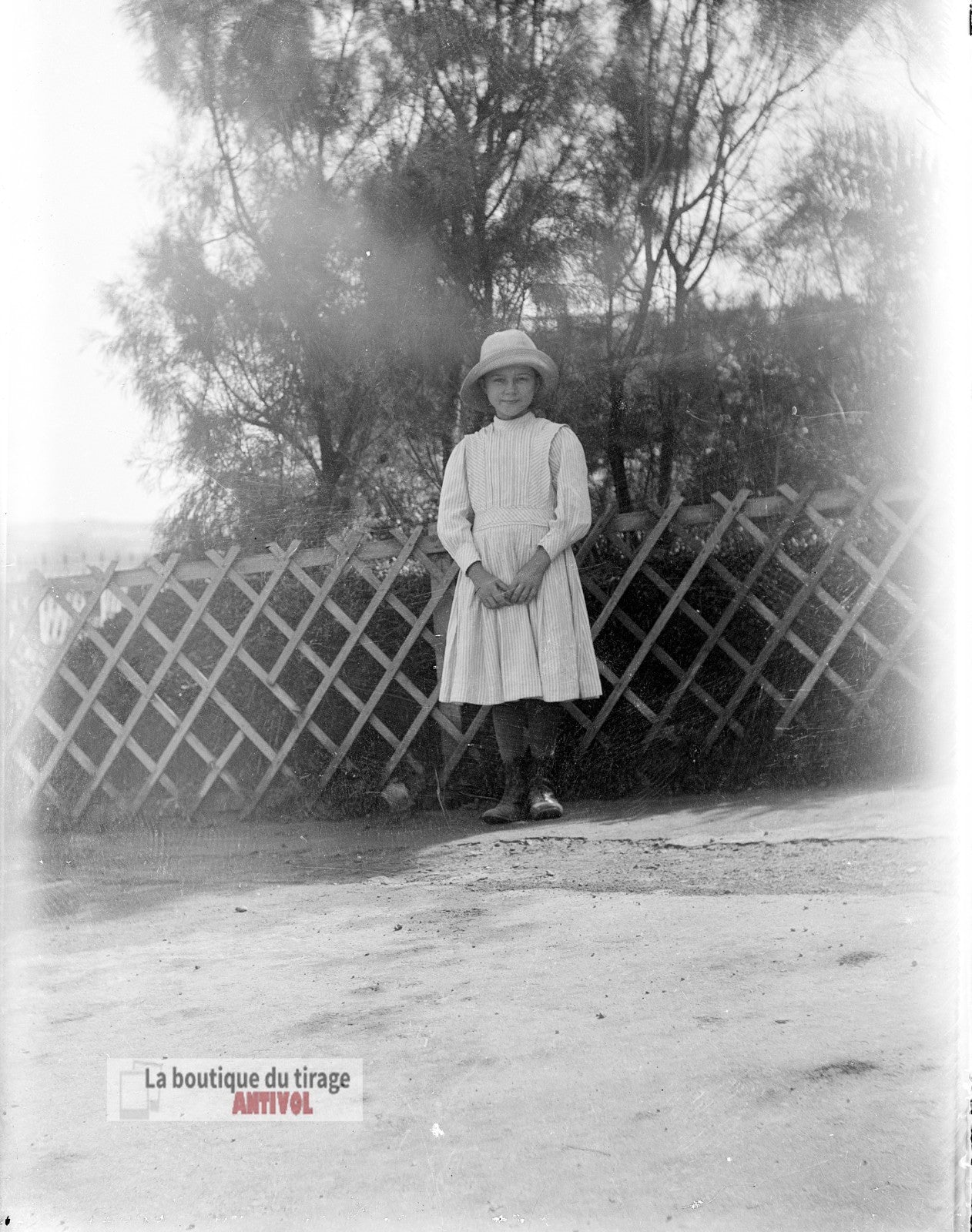 Jeune fille, Oran, Algérie, plaque verre, photo ancienne, négatif 9x12 cm