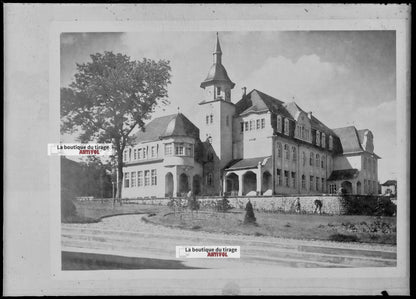 Plaque verre photo ancienne négatif noir et blanc 13x18 cm Remich Luxembourg