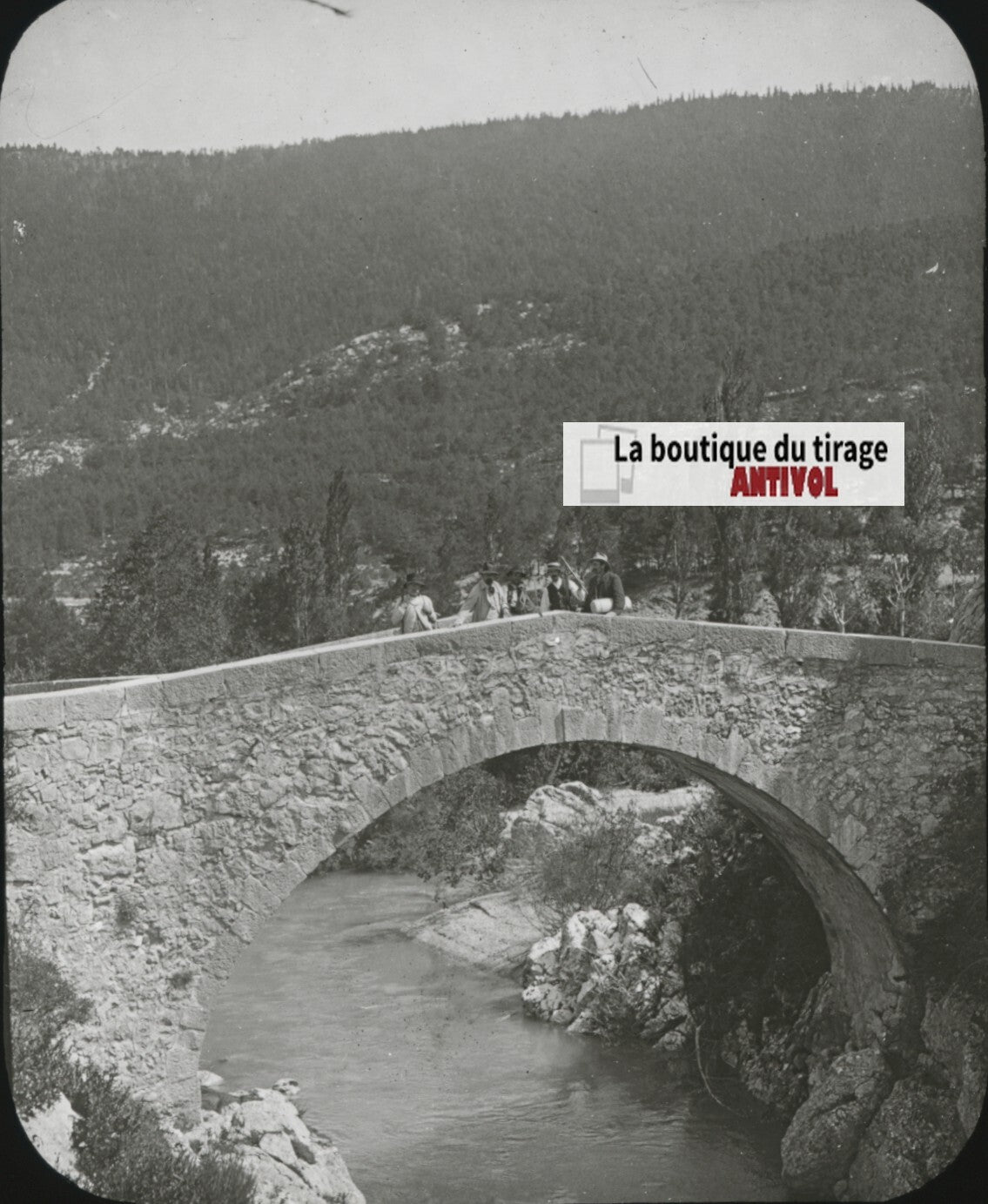 Montagne de Brouis, Artuby, photo ancienne plaque de verre, positif 8,5x10 cm
