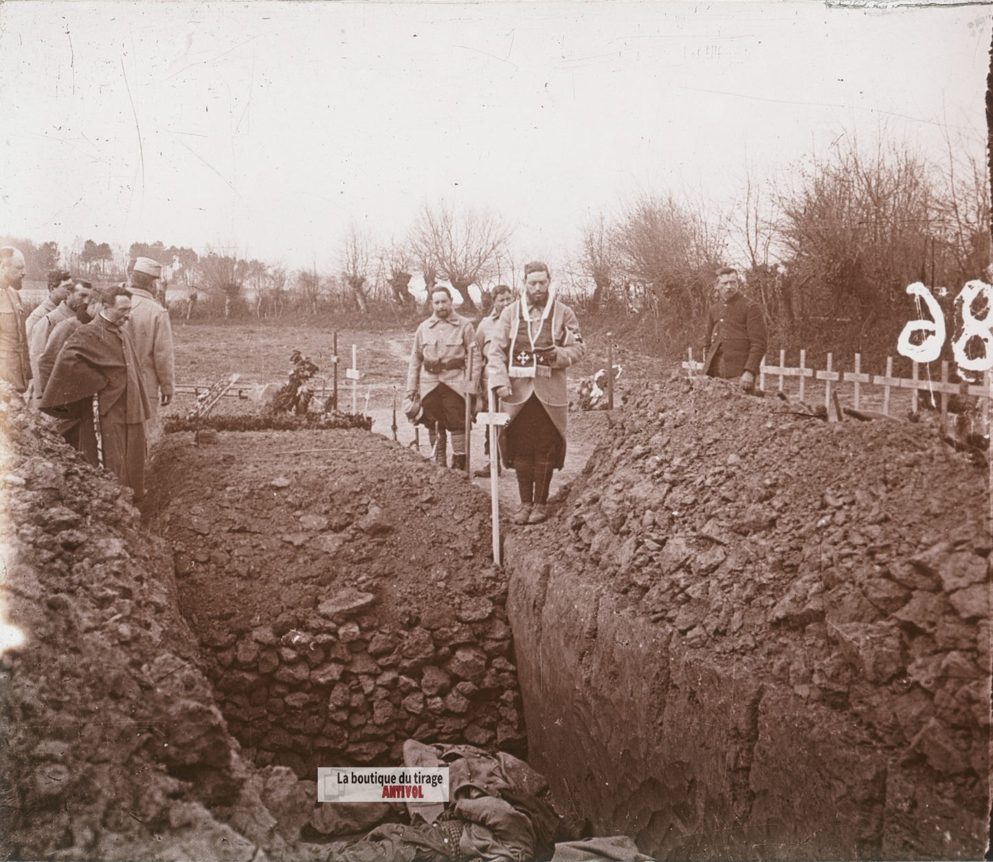 Villers-au-Bois, guerre WW1, plaque verre stéréo, photo ancienne 4,5x10,7 cm
