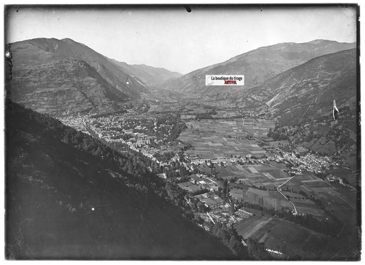 Plaque verre photo ancienne positif noir et blanc 13x18 cm Luchon Pyrénées