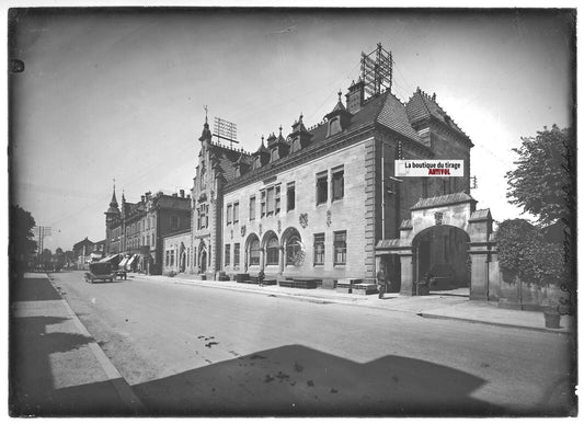 Plaque verre photo ancienne positif noir et blanc 13x18 cm Saint-Louis HUNINGUE