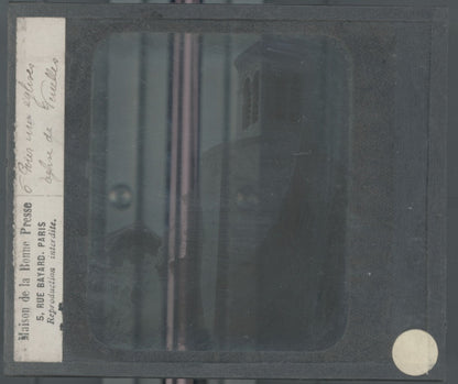 Eglise de Venelles, séisme, photo ancienne plaque verre, positif 8,5x10 cm