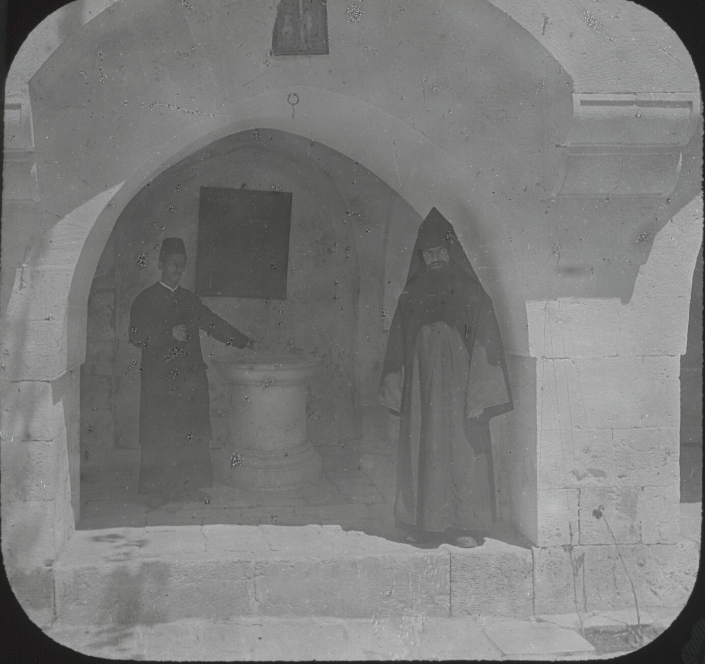 Église de la Flagellation, photo ancienne plaque de verre, positif 8,5x10 cm