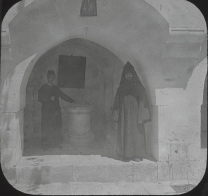 Église de la Flagellation, photo ancienne plaque de verre, positif 8,5x10 cm
