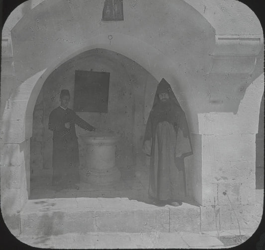 Église de la Flagellation, photo ancienne plaque de verre, positif 8,5x10 cm
