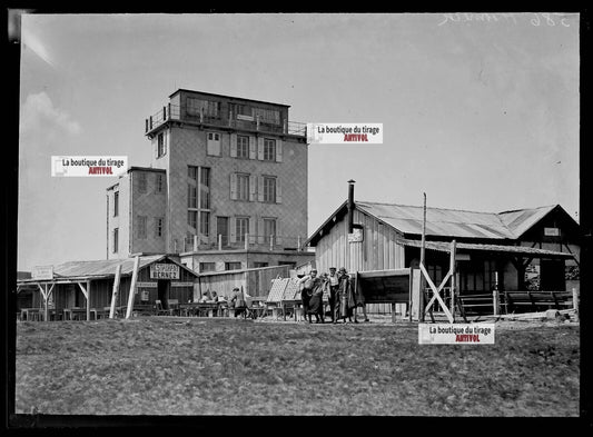 Plaque verre photo ancienne négatif noir et blanc 13x18 cm Vosges Hohneck Hôtel