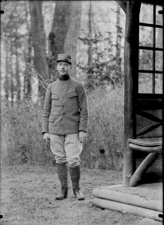 Plaque verre photo ancienne négatif 13x18 cm soldat collection militaria