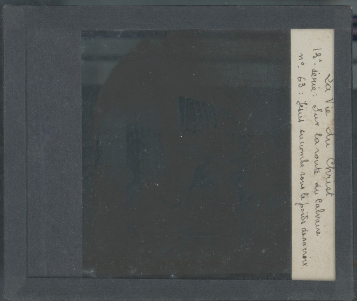 Jésus succombe, photo ancienne, plaque verre, noir & blanc, 8,5x10 cm