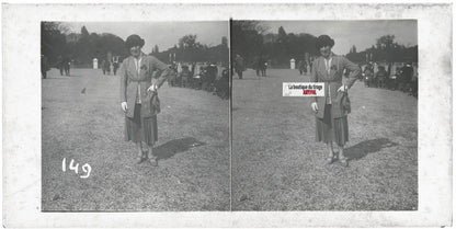 Hippodrome de Longchamp, Paris, stéréoscopie plaque verre, positif 8,5x17 cm