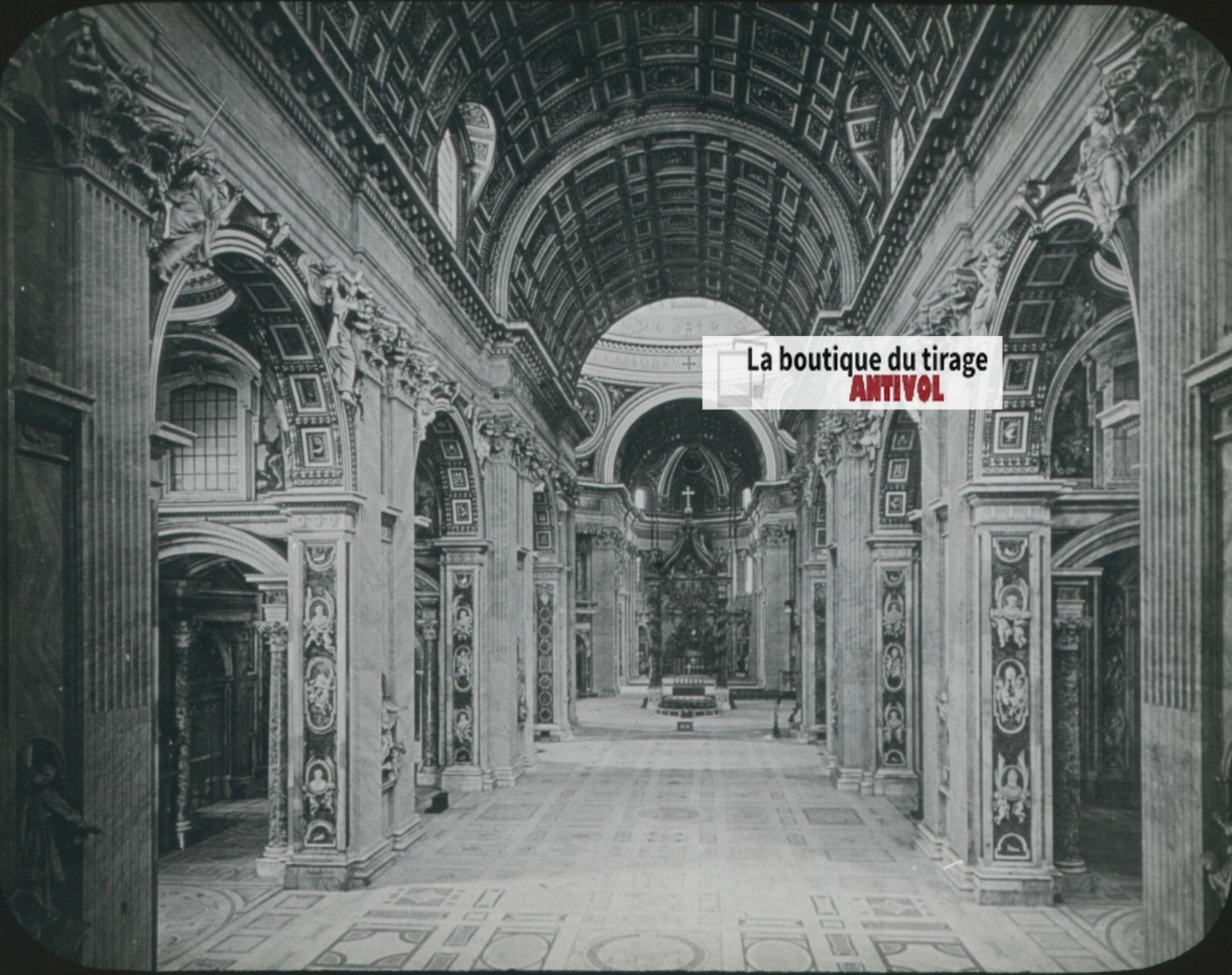 Basilique Saint-Pierre, Rome, Italie, photo plaque de verre, positif 8,5x10 cm