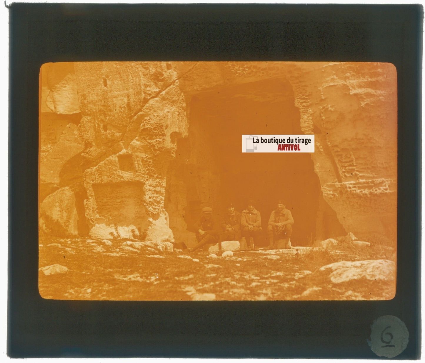 Grotte, enfants, nature, photo plaque de verre, couleur, positif 8,5x10 cm