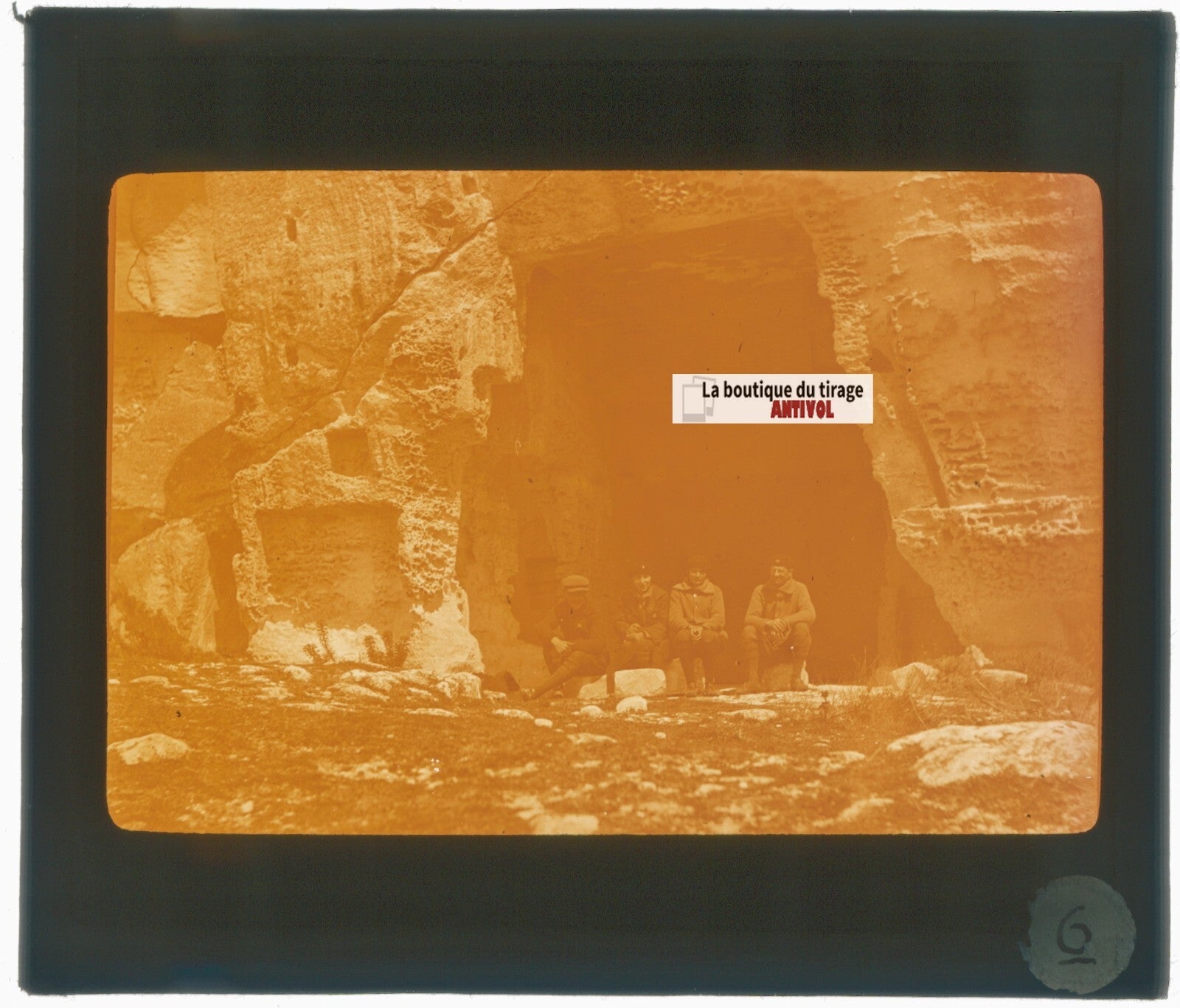 Grotte, enfants, nature, photo plaque de verre, couleur, positif 8,5x10 cm