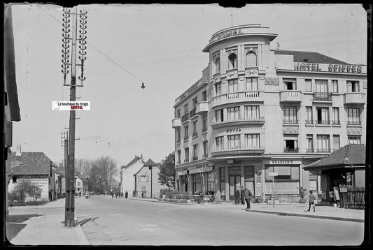 Saint-Louis, hôtel PFIFFER, Plaque verre photo, négatif noir & blanc 10x15 cm