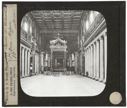 Basilique Sainte-Marie-Majeure, Rome, photo plaque de verre, positif 8,5x10 cm