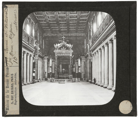 Basilique Sainte-Marie-Majeure, Rome, photo plaque de verre, positif 8,5x10 cm