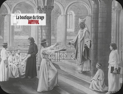 Saint-Martin, photo ancienne plaque verre, noir et blanc, positif 8,5x10 cm