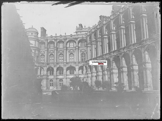 Château Saint-Germain-en-Laye, Plaque verre photo, négatif noir & blanc 9x12 cm