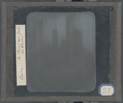 Jardin des Oliviers, Spire, Allemagne, photo plaque verre, positif 8,5x10 cm