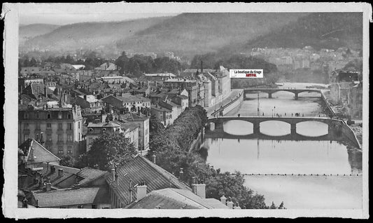 Epinal, Vosges, Plaque verre photo ancienne, négatif noir & blanc 6x11 cm