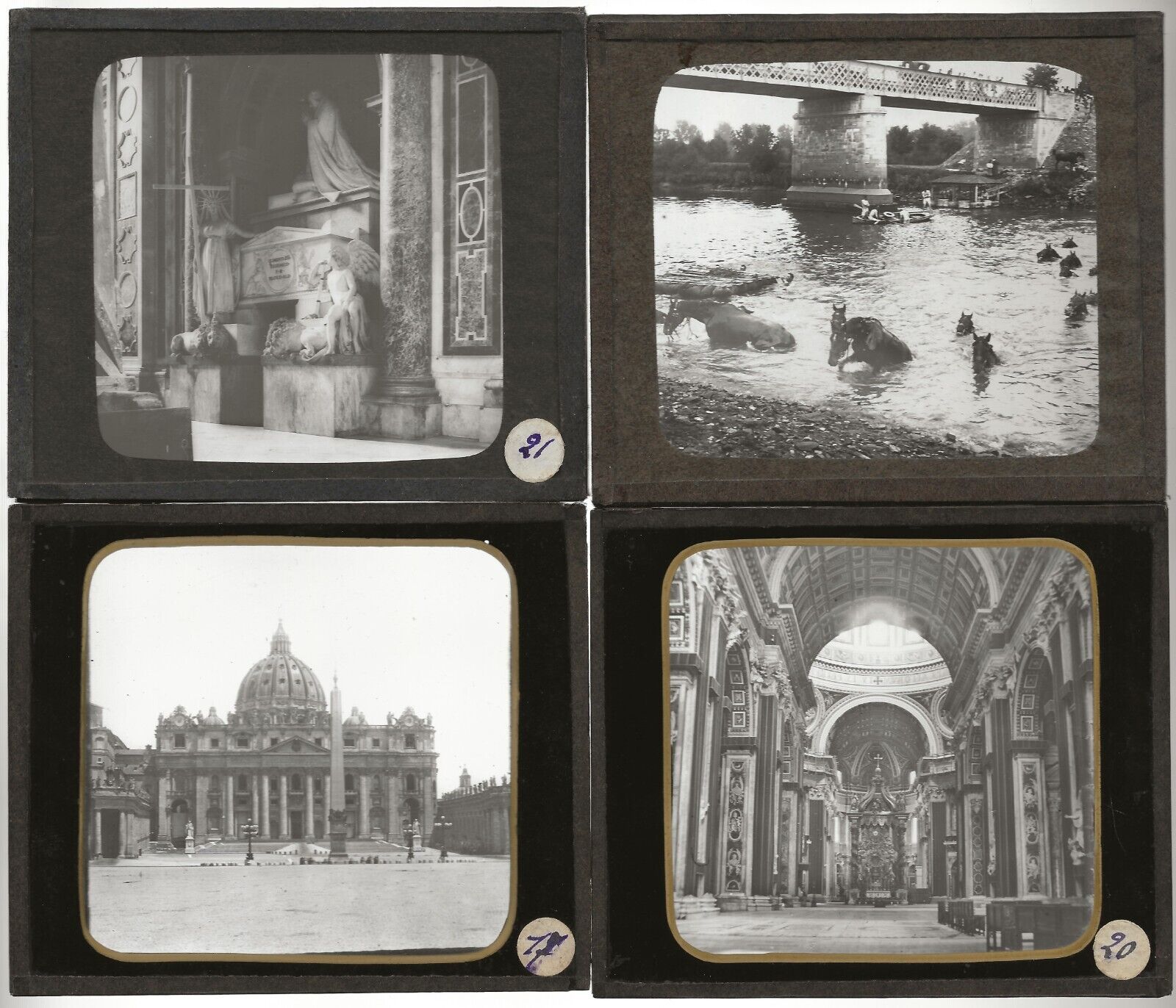 Italie France, voyage, photos plaques de verre, lot de 10 positifs 8,5x10 cm