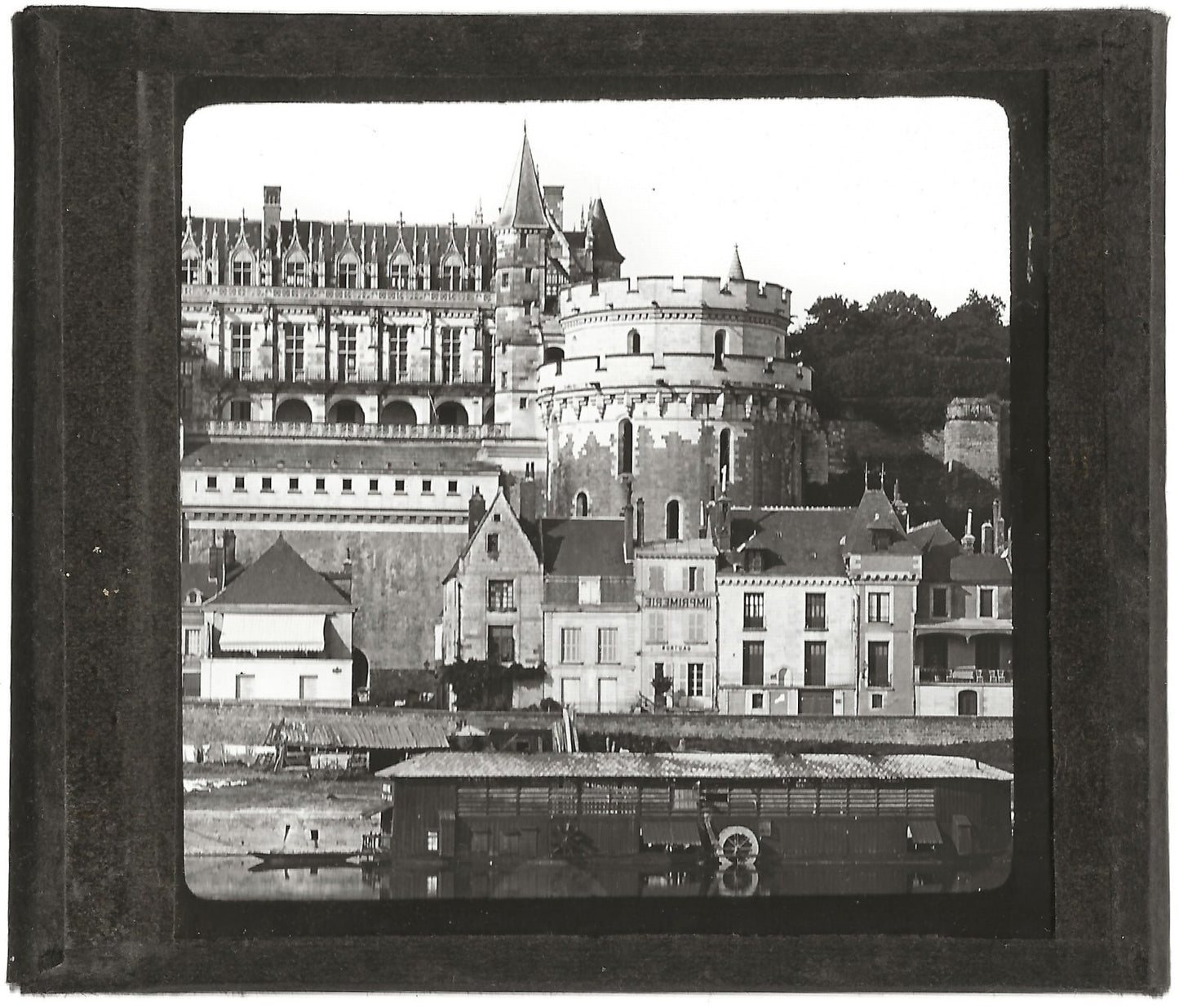 Château royal d'Amboise, photo ancienne plaque de verre, positif 8,5x10 cm