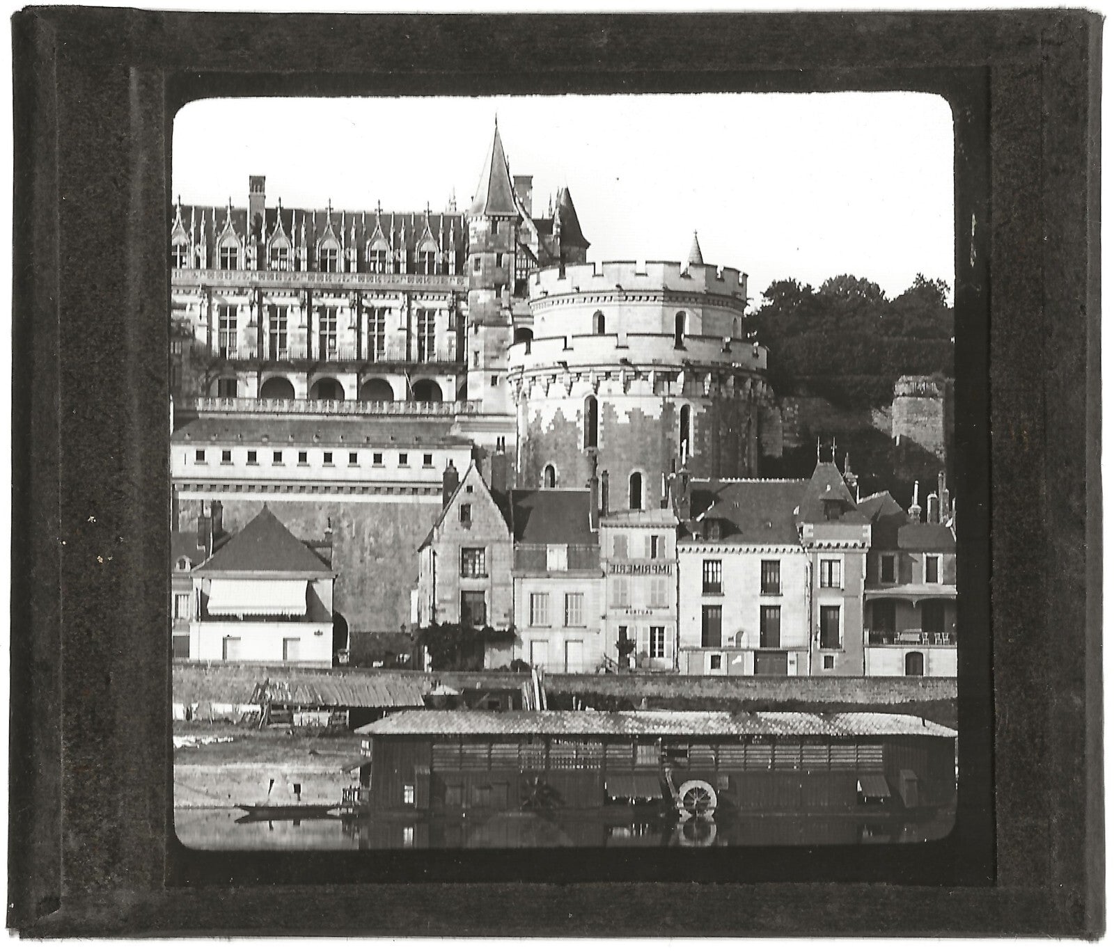 Château royal d'Amboise, photo ancienne plaque de verre, positif 8,5x10 cm