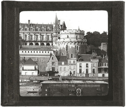 Château royal d'Amboise, photo ancienne plaque de verre, positif 8,5x10 cm