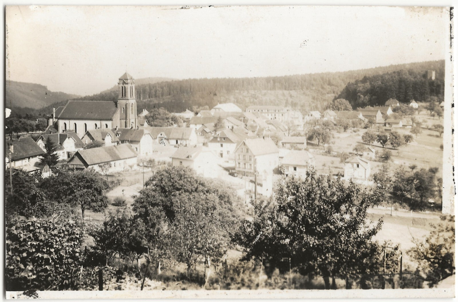 Plaque verre photo ancienne, négatif noir & blanc 9x14 cm, Wangenbourg-Engenthal