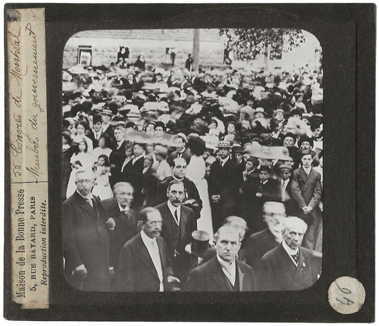 Membres gouvernement, Congrès Montréal, photo plaque de verre, positif 8,5x10 cm
