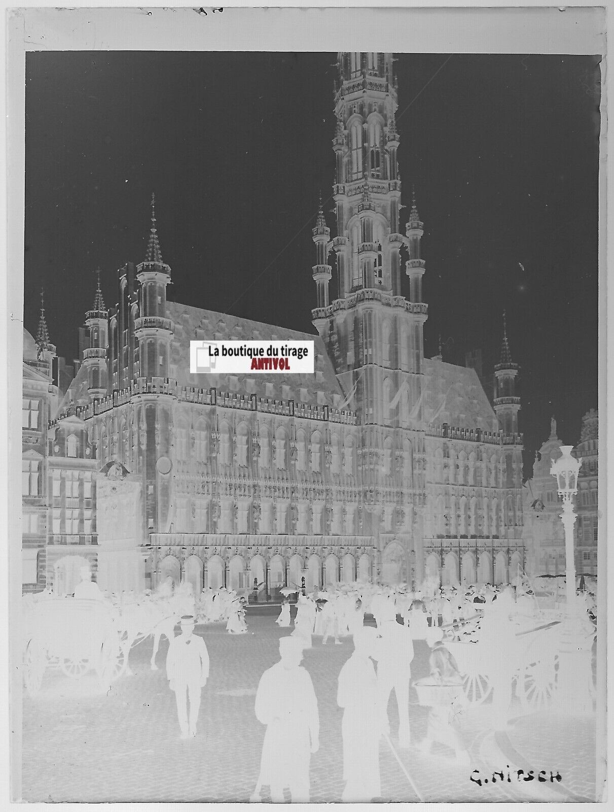 Bruxelles, Georges Nitsch, Plaque verre photo, négatif noir & blanc 9x12 cm