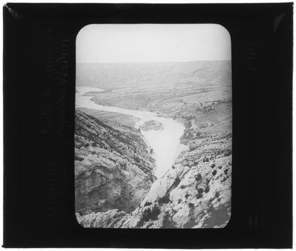 Gorges du Verdon, Aiguines, photo ancienne plaque de verre, positif 8,5x10 cm