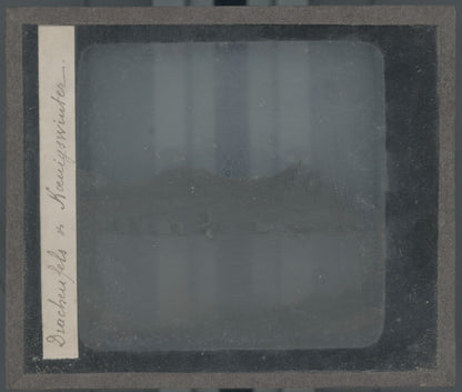 Drachenfels et Königswinter, photo verre, noir & blanc, positif 8,5x10 cm