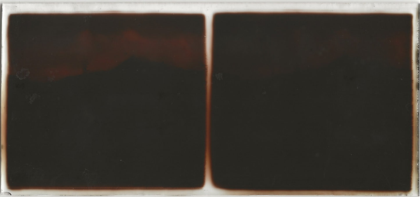 Personnages, montagne , Plaque verre photo stéréo, positif noir & blanc 6x13 cm