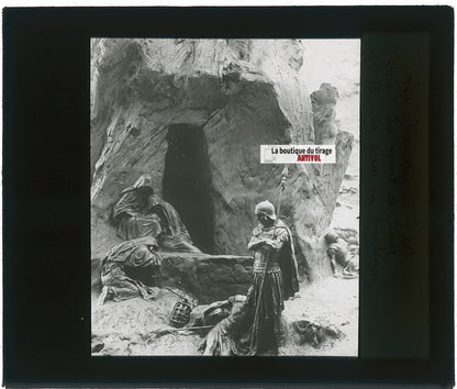 La Garde du Tombeau, photo ancienne plaque verre, noir & blanc, 8,5x10 cm