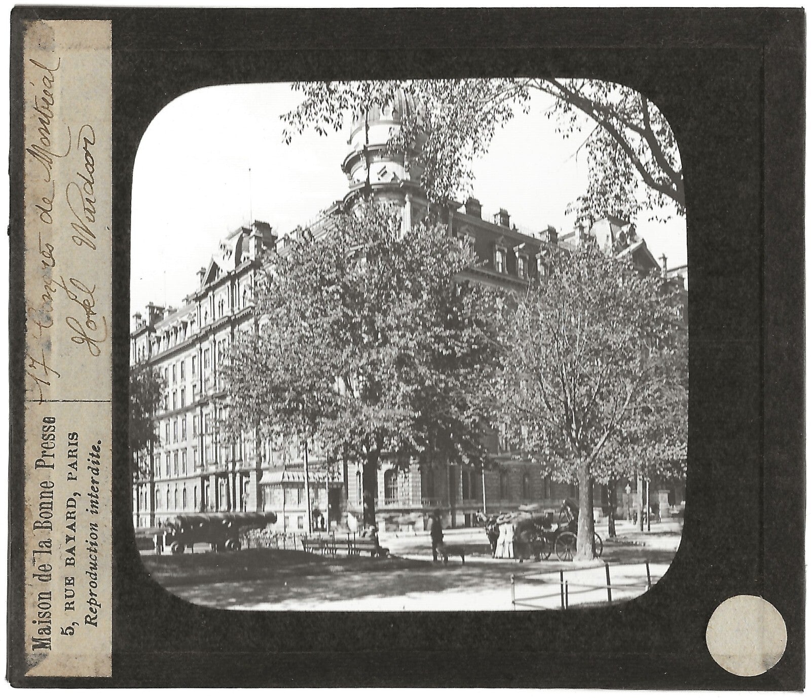 Hôtel Windsor Montréal, Canada, photo ancienne plaque verre, positif 8,5x10 cm