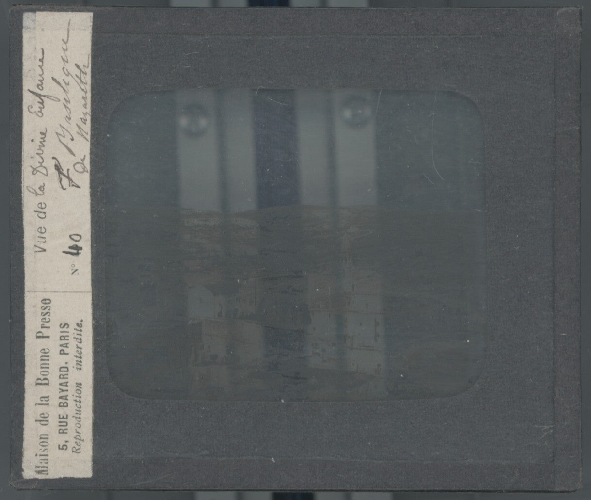 Vue générale de Nazareth, Israël, photo plaque verre, positif 8,5x10 cm