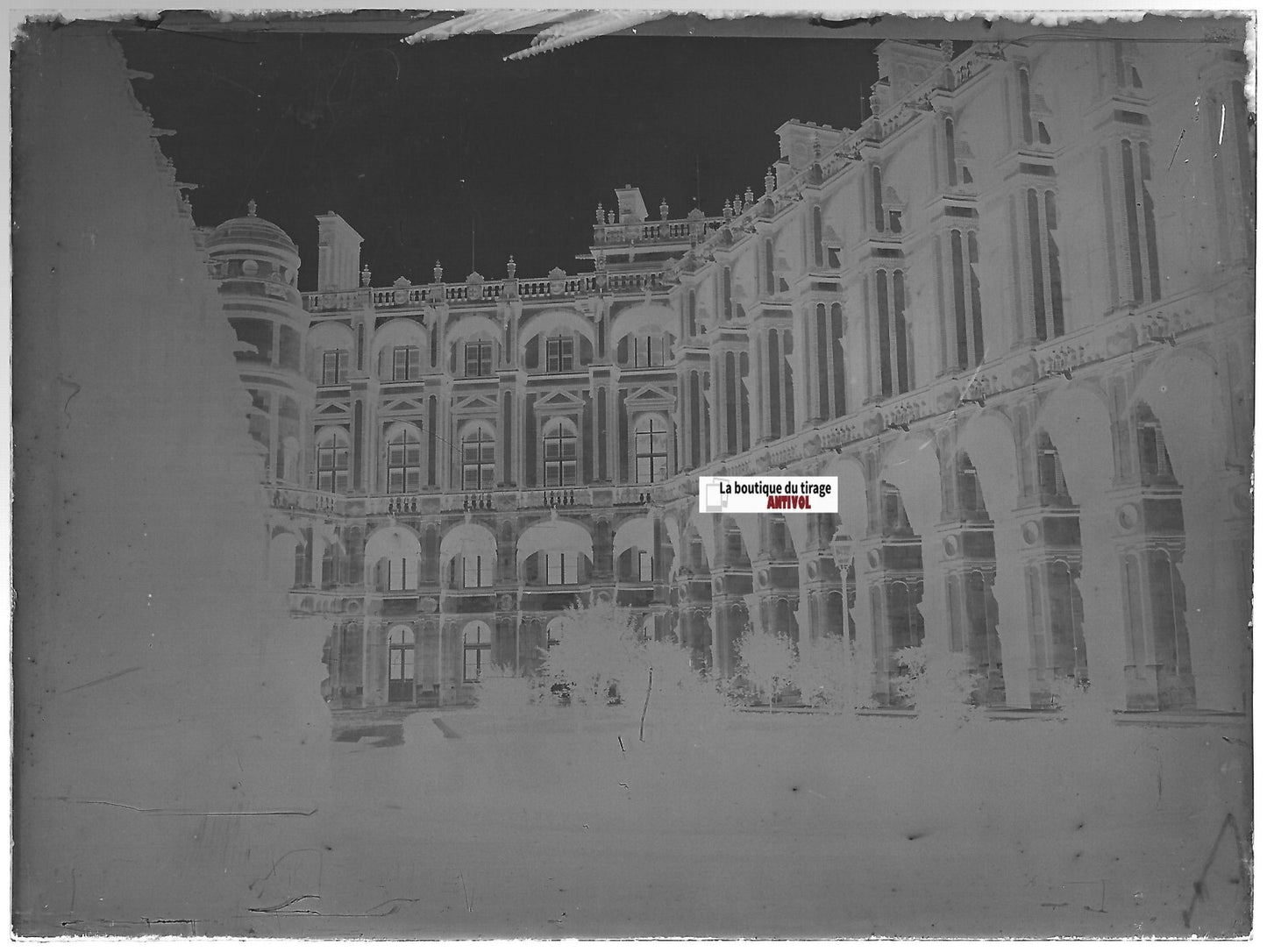Château Saint-Germain-en-Laye, Plaque verre photo, négatif noir & blanc 9x12 cm
