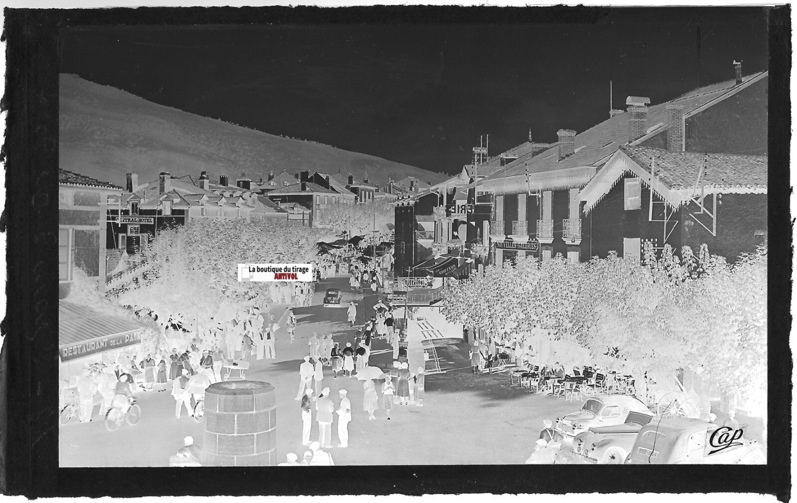 Saint-Jean-Pied-de-Port, Plaque verre photo, négatif noir & blanc 9x14 cm