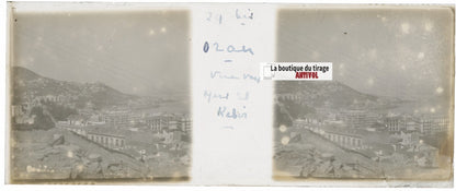 Oran, Algérie, Plaque verre stéréoscopie, positif noir & blanc 4,5x10,7 cm