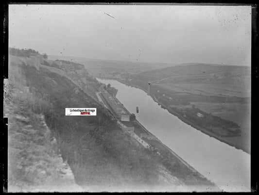 Givet, caserne Rougé, Meuse, Plaque verre photo, négatif noir & blanc 9x12 cm