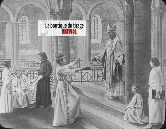 Saint-Martin, photo ancienne plaque verre, noir et blanc, positif 8,5x10 cm