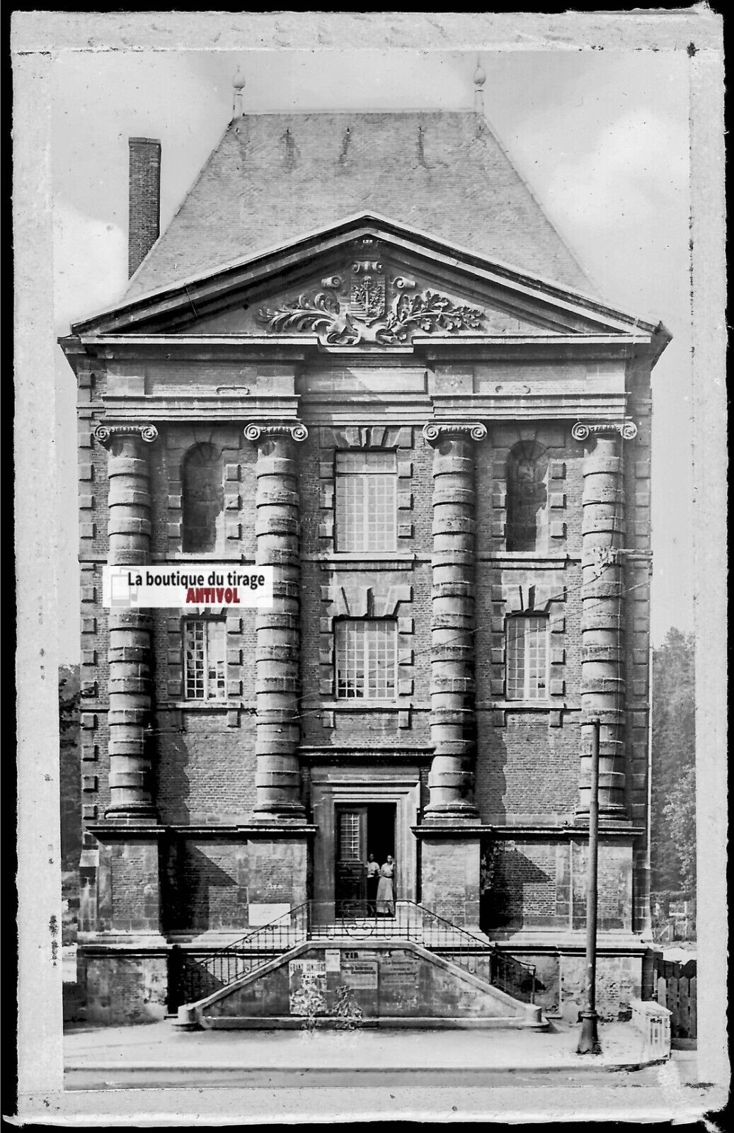 Plaque verre photo négatif noir & blanc 09x14 cm Charleville-Mézières, moulin